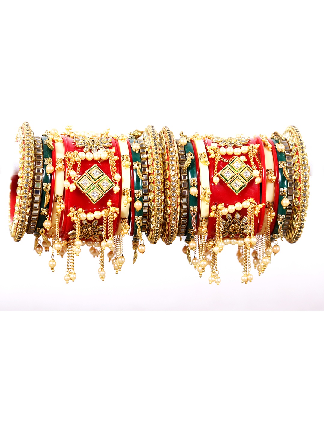 

Align Set Of 2 Gold-Plated Pearl Beaded Chuda Bangles