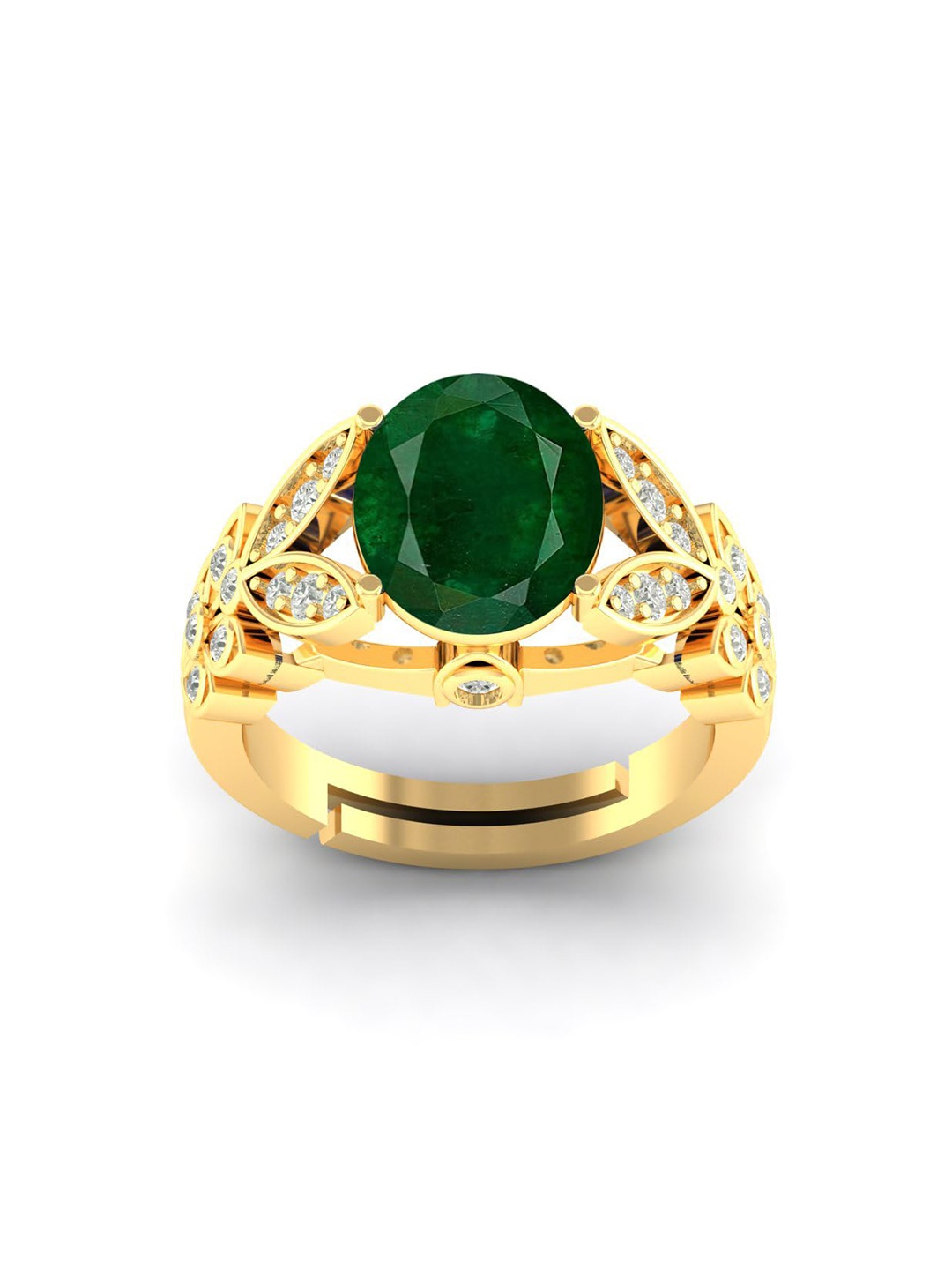 

LMDPRAJAPATIS Unisex Embellished Ring, Green