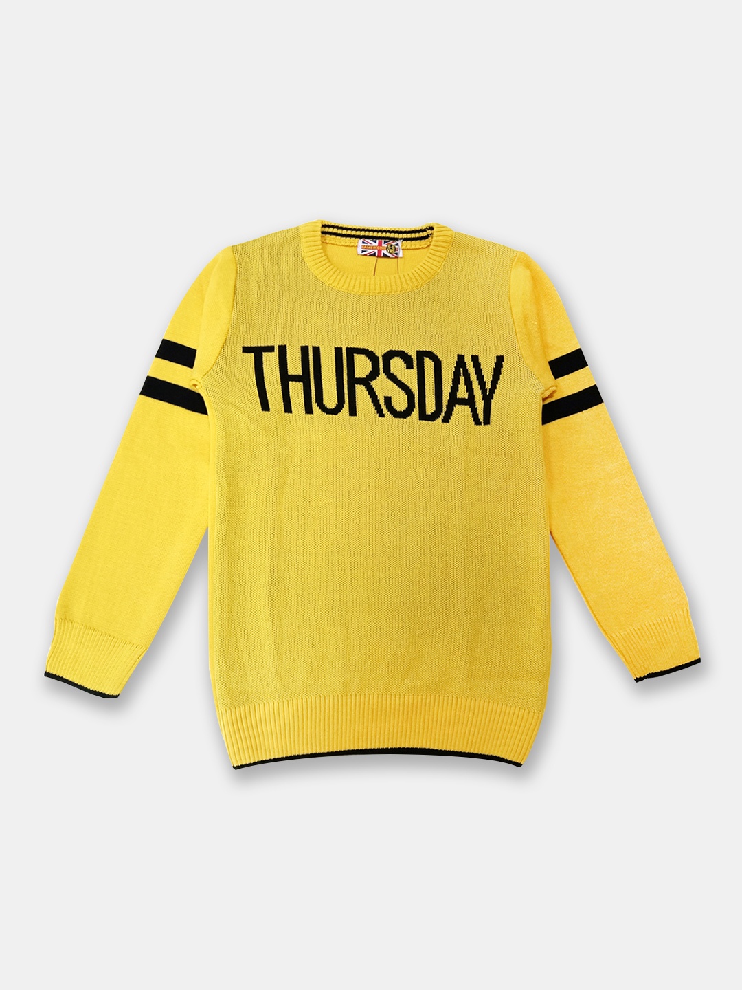 

Here&Now X Game Begins Boys Typography Pullover, Yellow