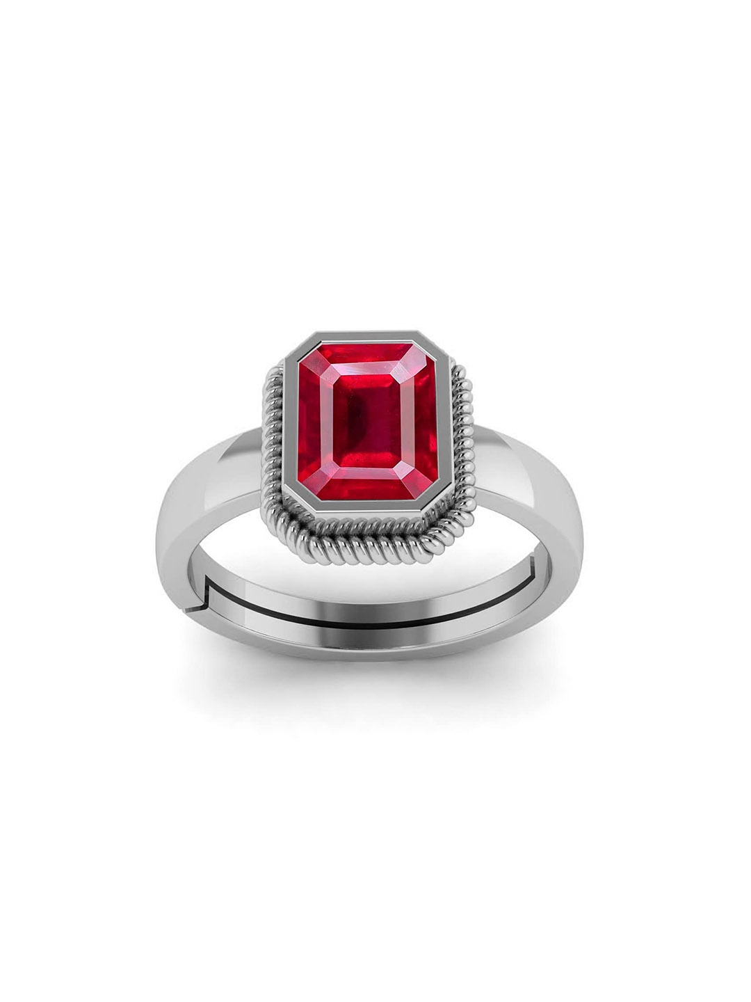 

LMDPRAJAPATIS Unisex Embellished Ring, Silver