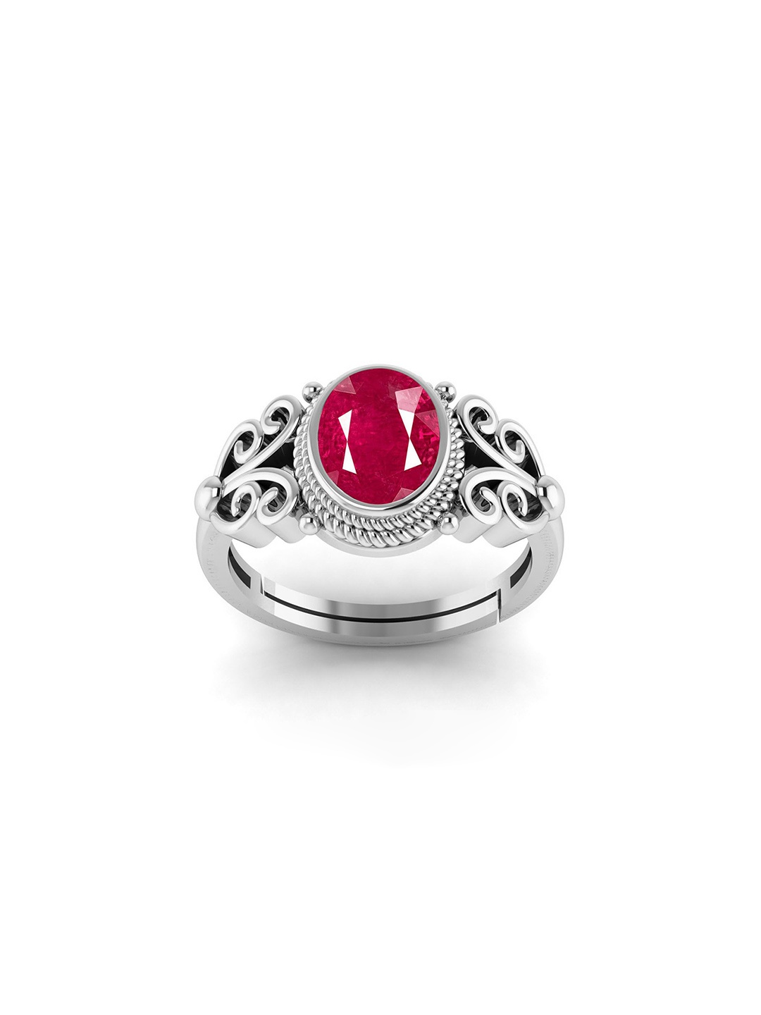 

LMDPRAJAPATIS Unisex Embellished Ring, Silver