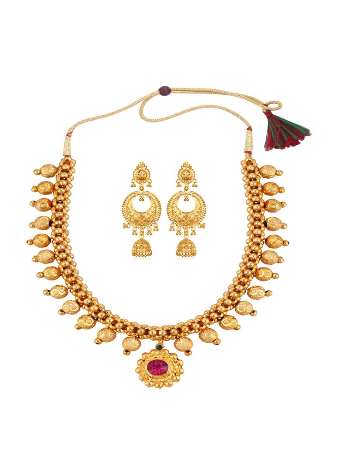 

Lila Gold-Plated Cubic Zirconia-Studded Jewellery Set