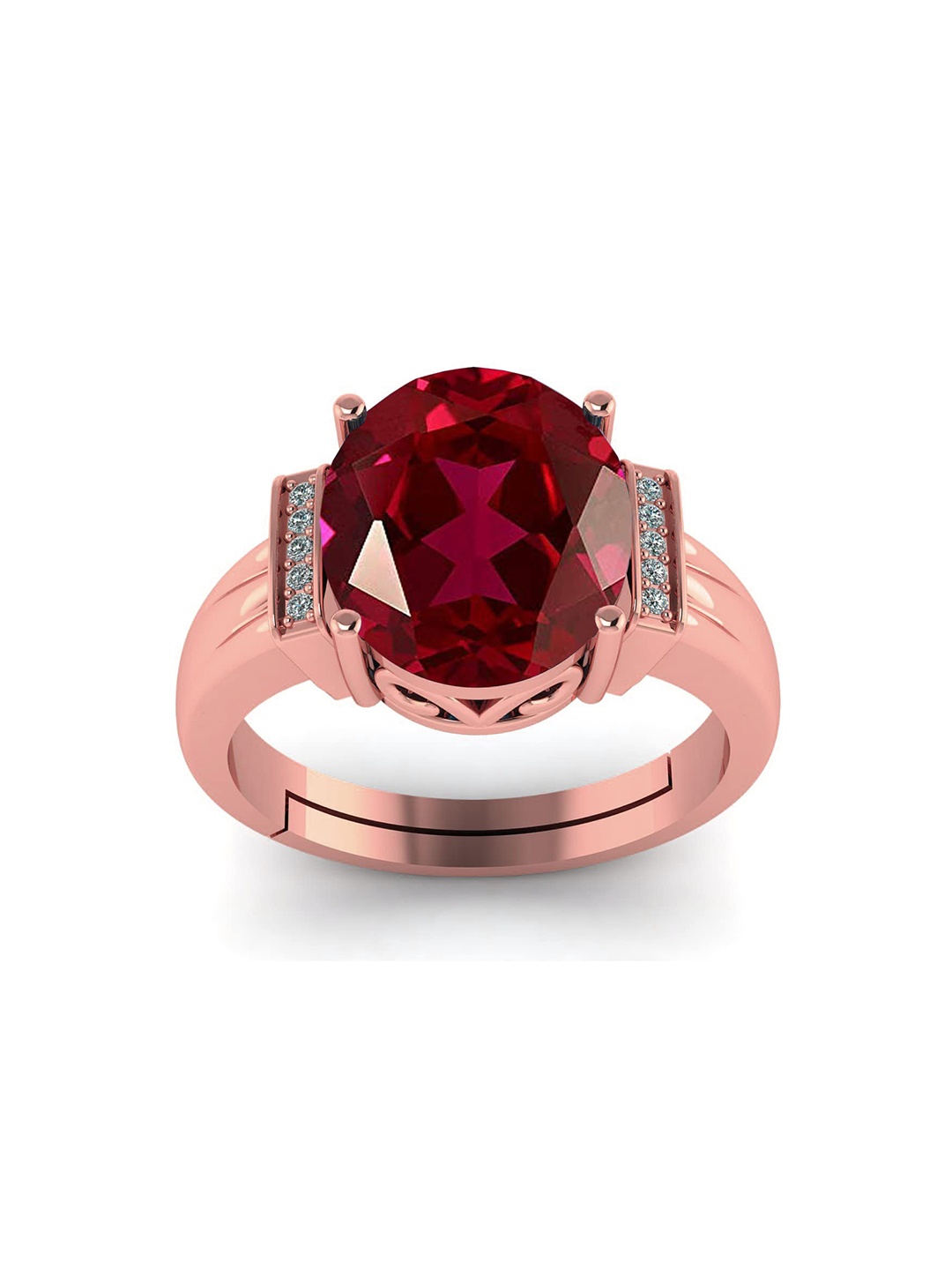 

LMDPRAJAPATIS Unisex Embellished Ring, Red