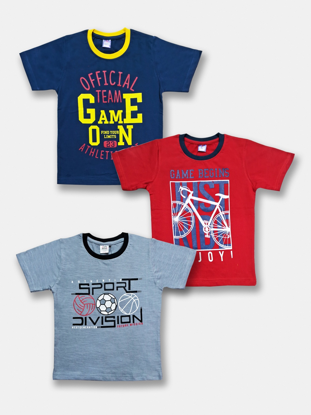 

Here&Now X Game Begins Boys Pack Of 3 Assorted Printed Pure Cotton T-shirts