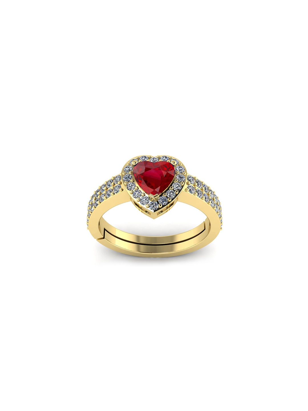 

LMDPRAJAPATIS Unisex Embellished Ring, Red