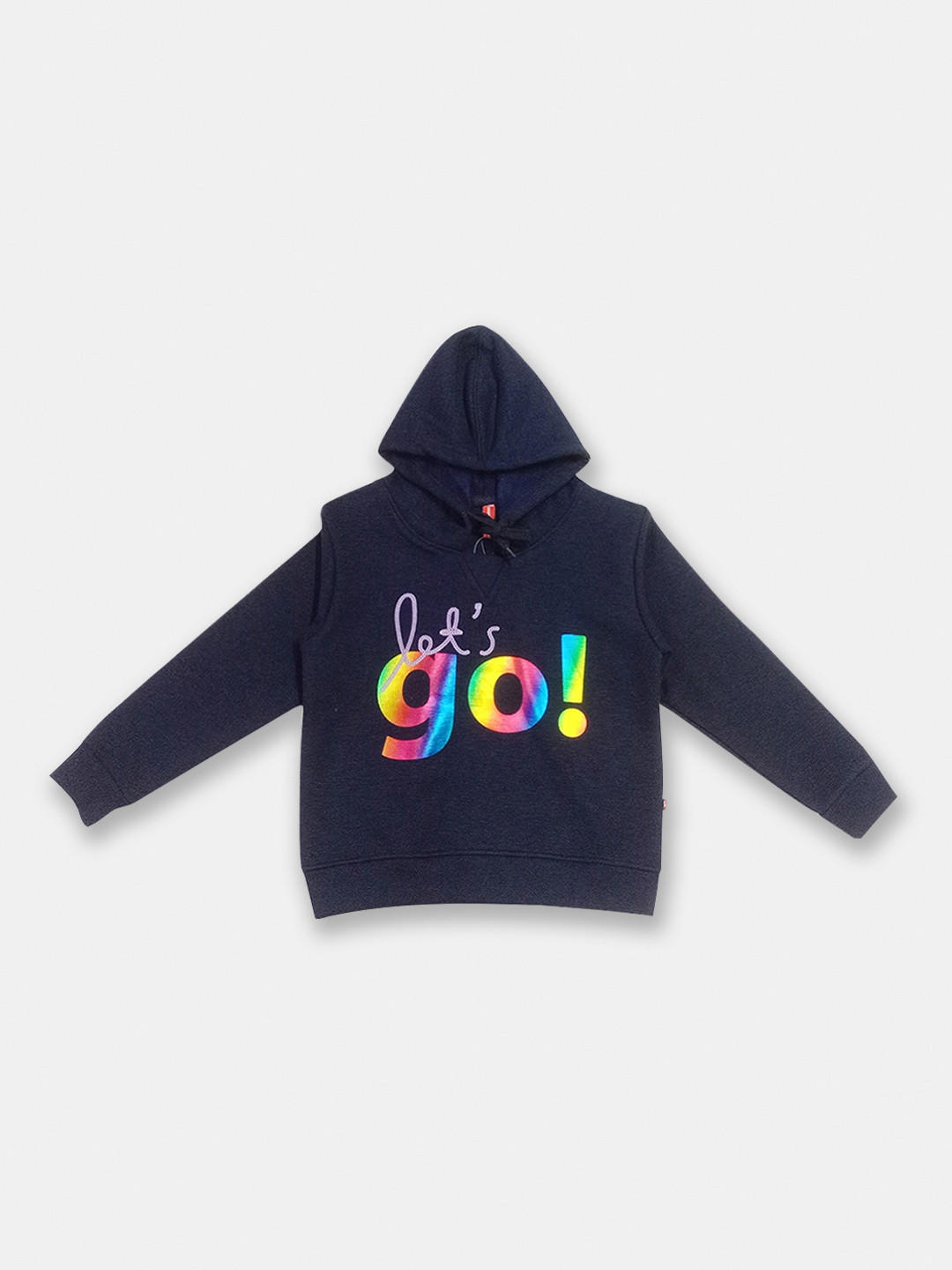 

HHere&Now X Game Begins Girls Fleece Lined Hooded Sweatshirt with Iridescent Effect, Navy blue
