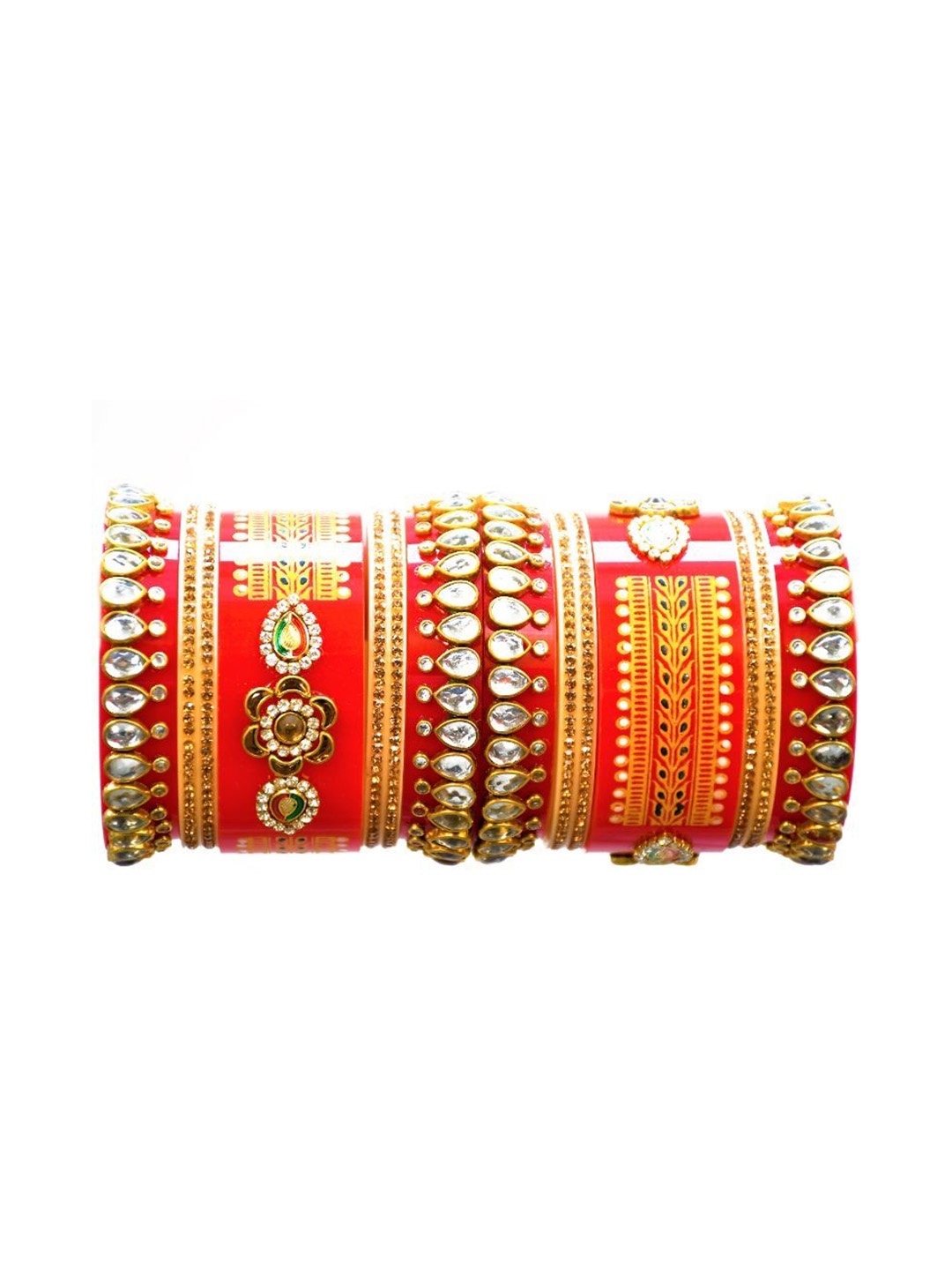

Align Set Of 2 Gold-Plated American Diamond Stone Studded Bangles