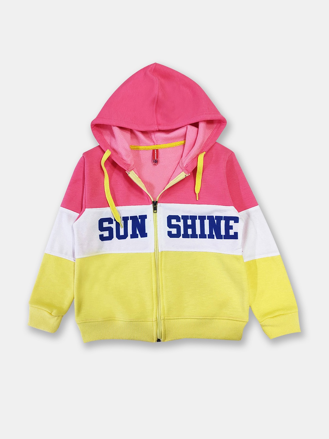 

Here&Now X Game Begins Girls Colourblocked Hooded Cotton Sweatshirt, Pink