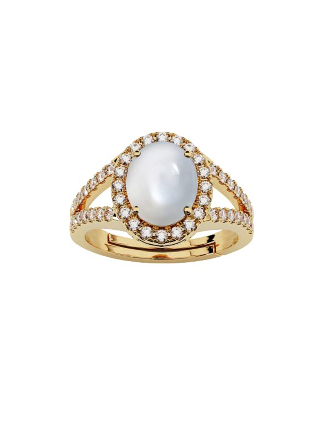 

LMDPRAJAPATIS Unisex Embellished Ring, White