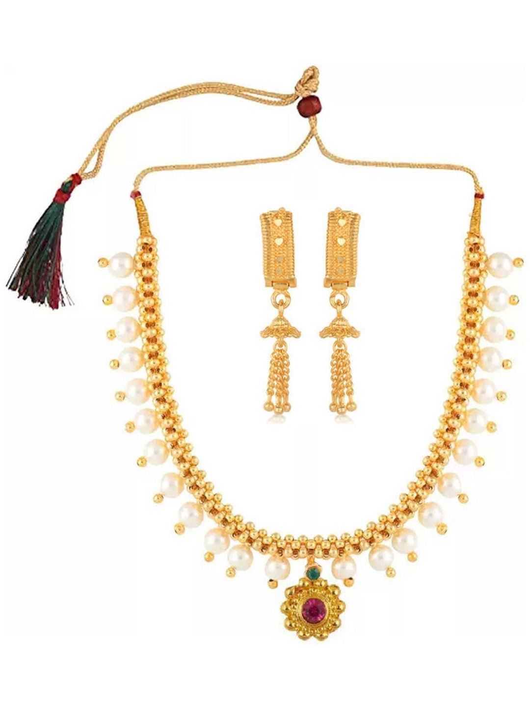 

Lila Gold-Plated Cubic Zirconia-Studded Jewellery Set