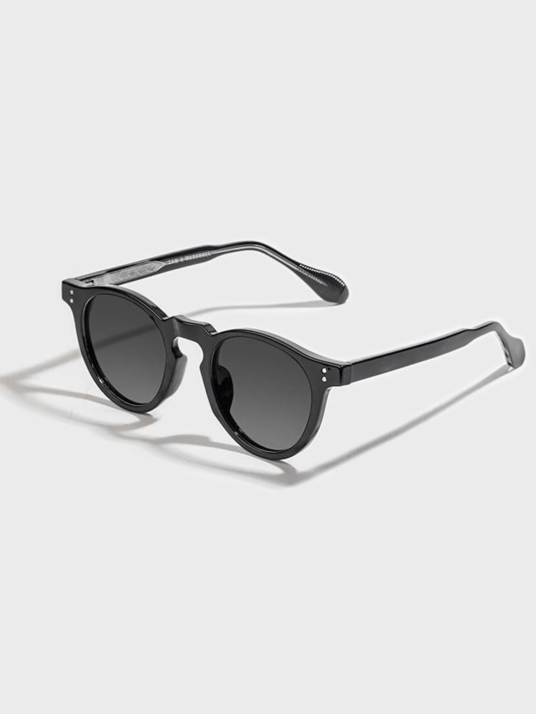 

SAM & MARSHALL Unisex Round Sunglasses with UV Protected Lens HARLOW_BLACK_2729