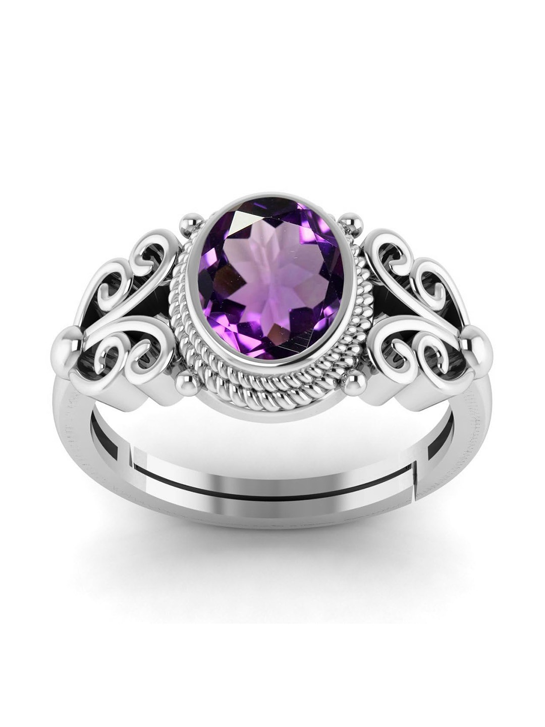 

LMDPRAJAPATIS Unisex Embellished Ring, Silver