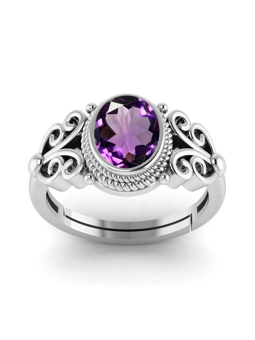 

LMDPRAJAPATIS Unisex Embellished Ring, Silver