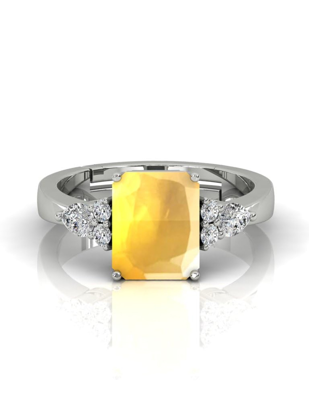 

LMDPRAJAPATIS Unisex Embellished Ring, Silver