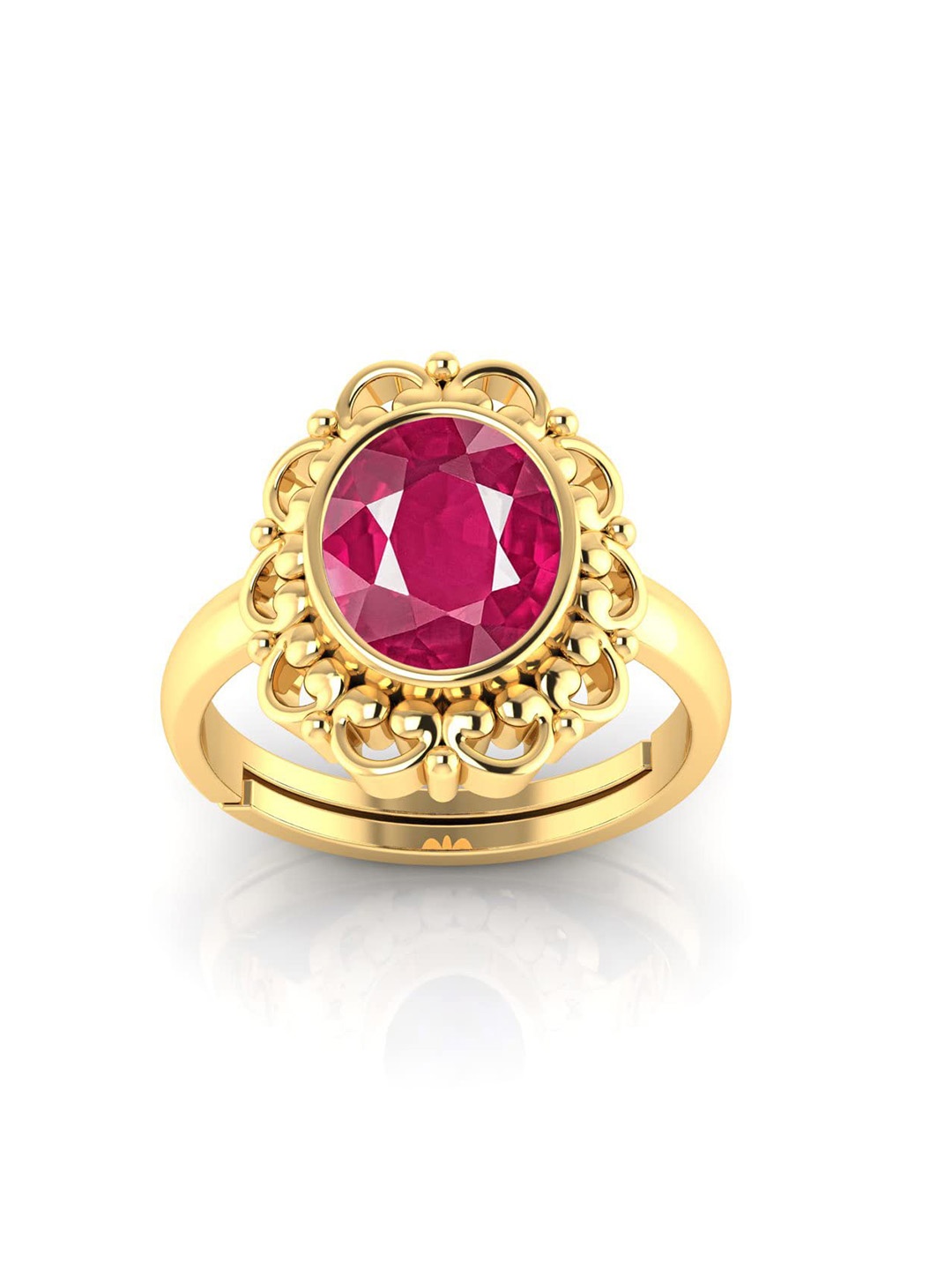 

LMDPRAJAPATIS Unisex Embellished Ring, Red
