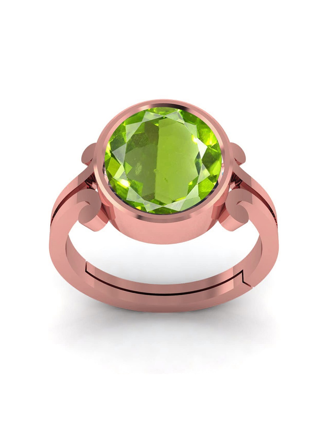 

LMDPRAJAPATIS Unisex 5.25 Ratti 4.50 Carat Natural Peridot Stone Gemstone Rose Gold Ring For Women, Green