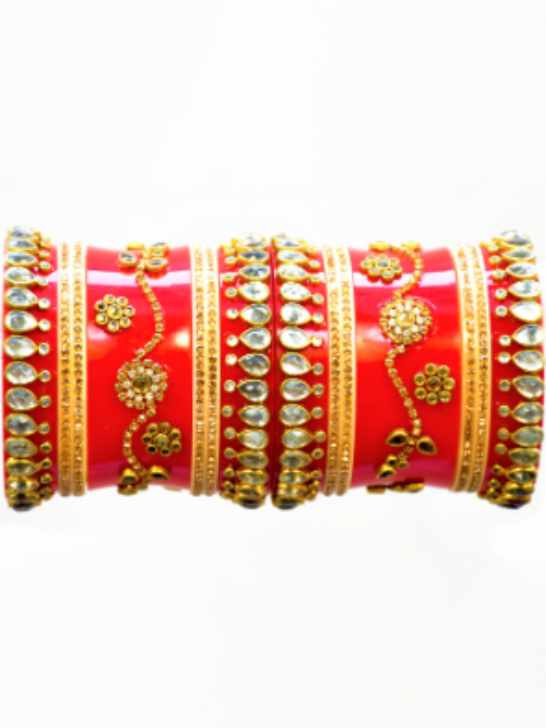 

Align Set Of 2 Gold-Plated American Diamond-Studded Chuda Bangles