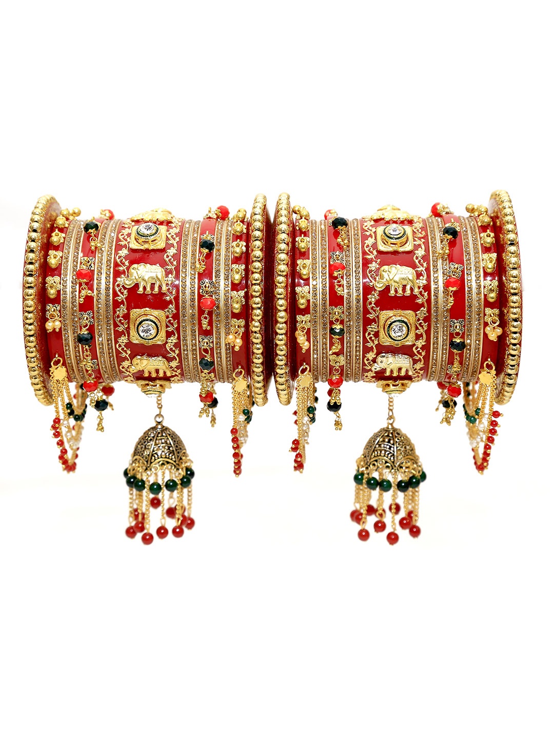 

Align Pack Of 2 Gold-Plated Pearls Beaded Chudas Bangles