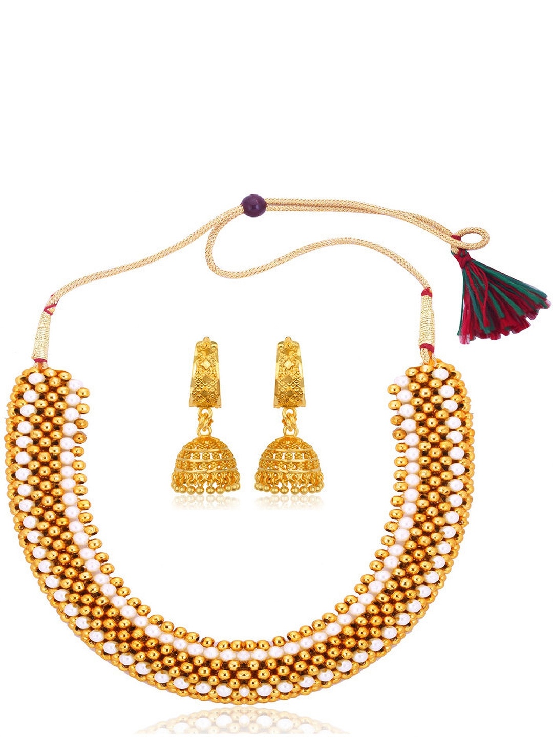 

Lila Gold-Plated Beaded Jewellery Set