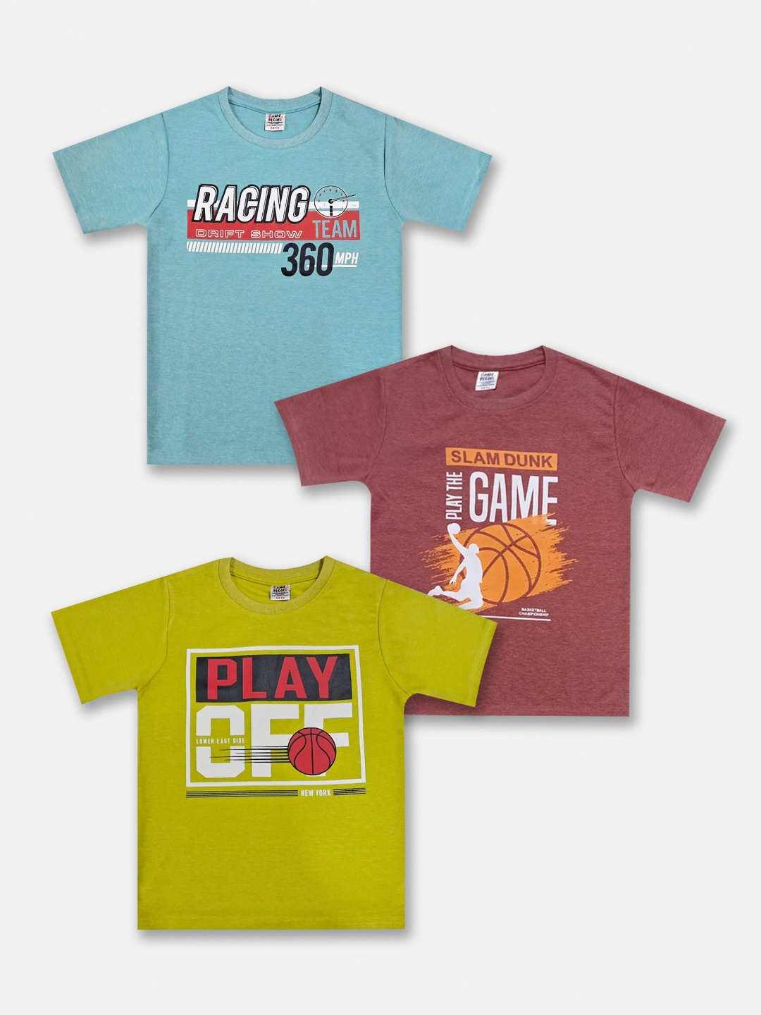 

Here&Now X Game Begins Boys Set of 3 Assorted Printed T-shirts