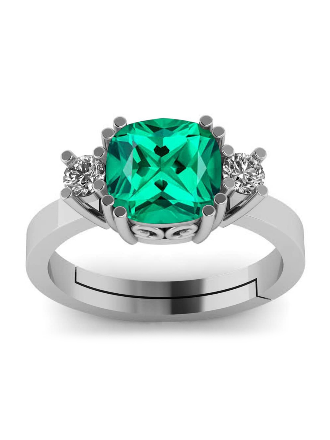 

LMDPRAJAPATIS Unisex Embellished Ring, Green