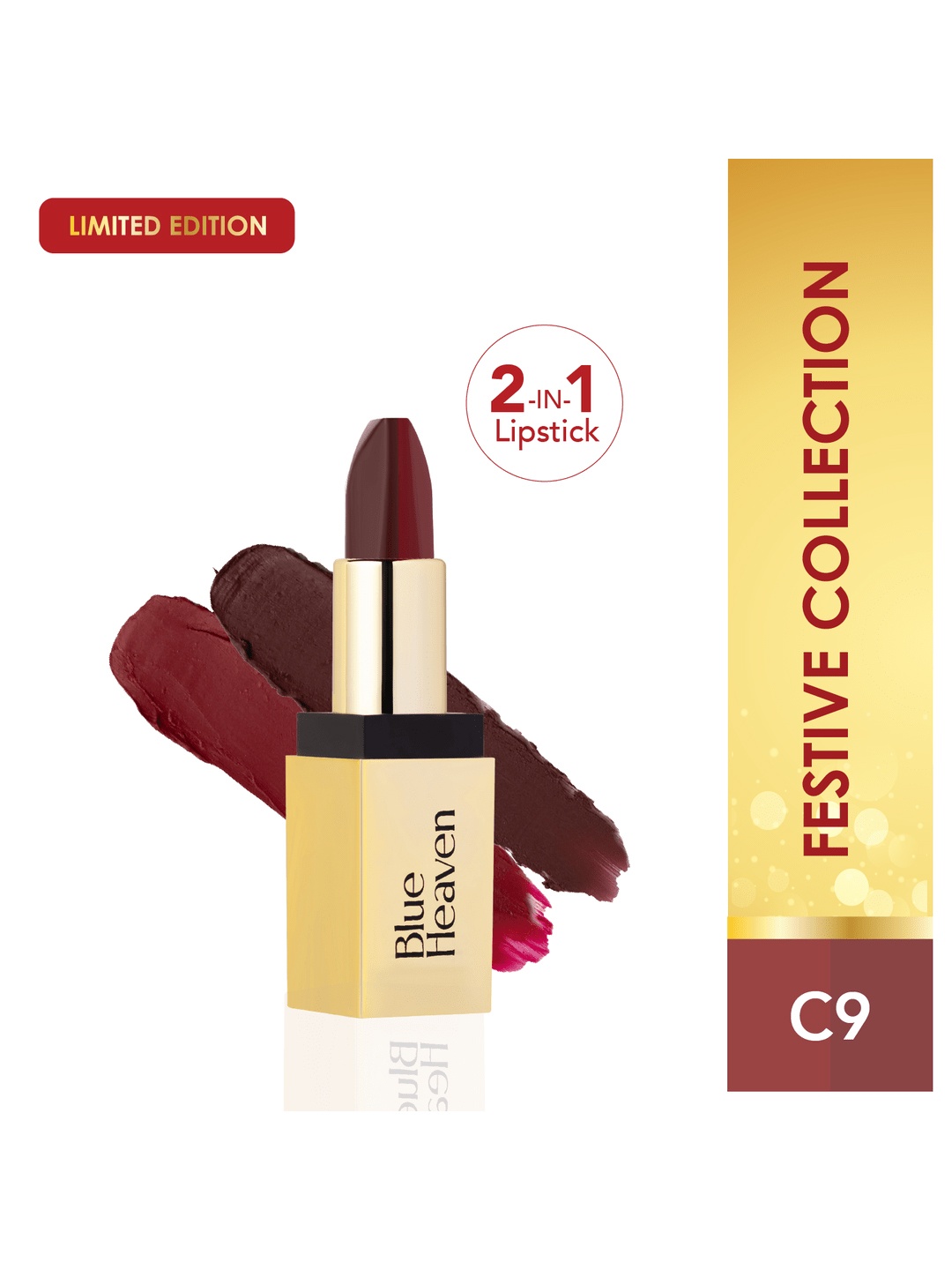 

Blue Heaven 2 In 1 Soft Matte Dual Shade Festive Lipstick 4g - C9, Brown