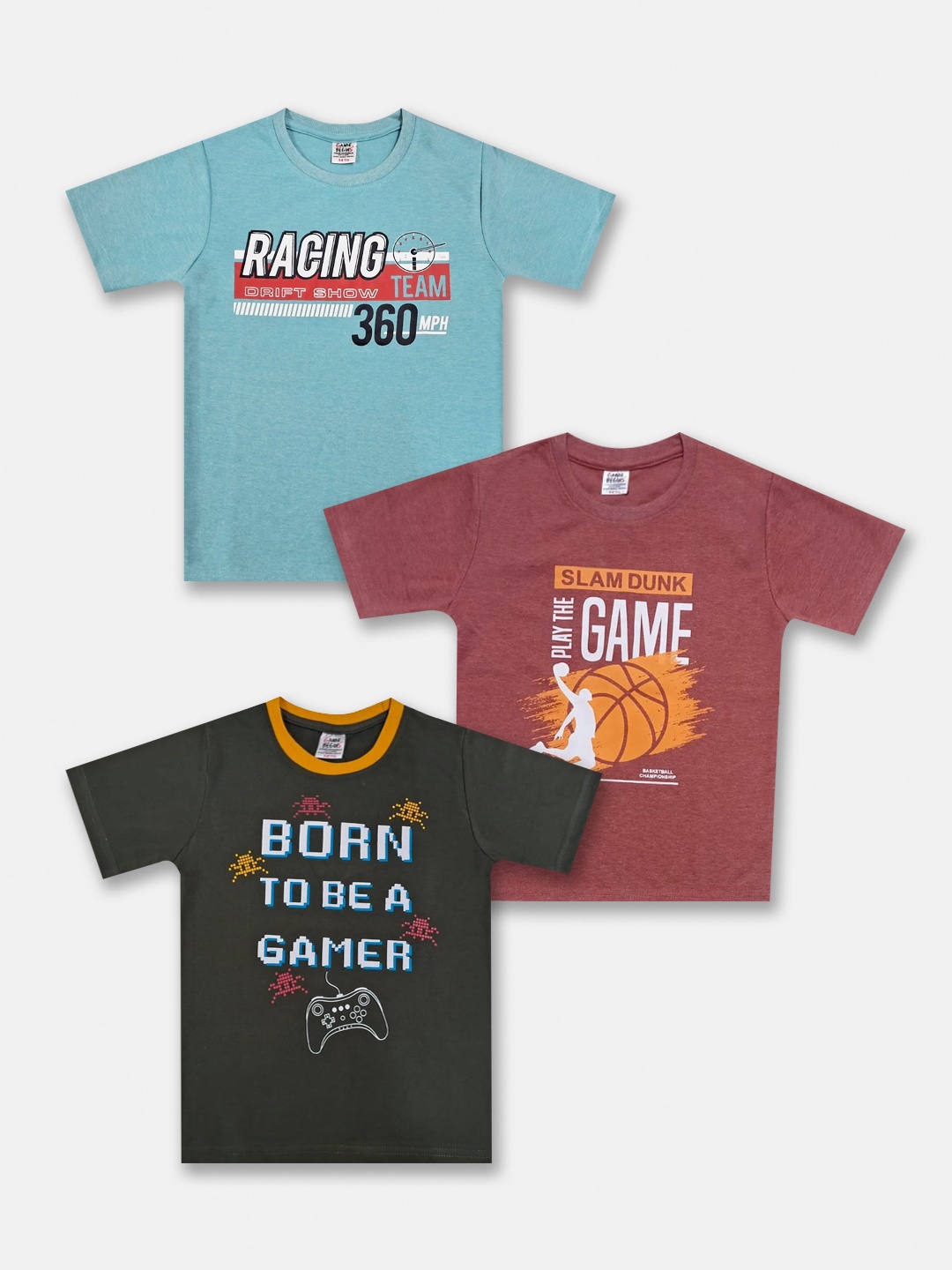 

Here&Now X Game Begins Boys Set of 3 Assorted Printed T-shirts