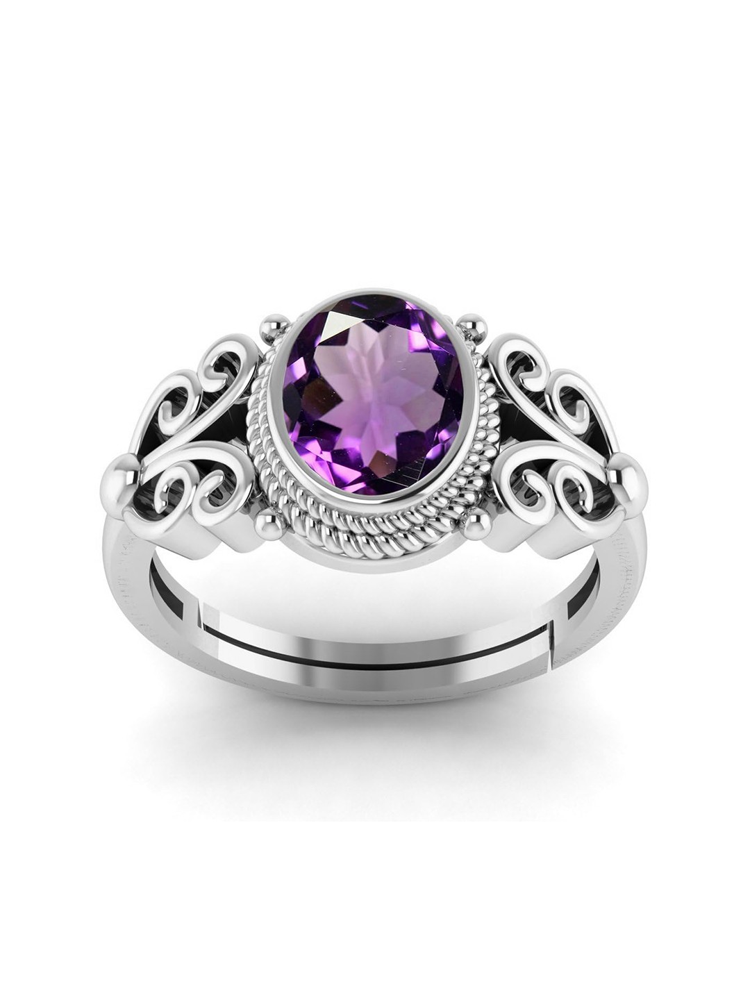 

LMDPRAJAPATIS Unisex Embellished Ring, Silver