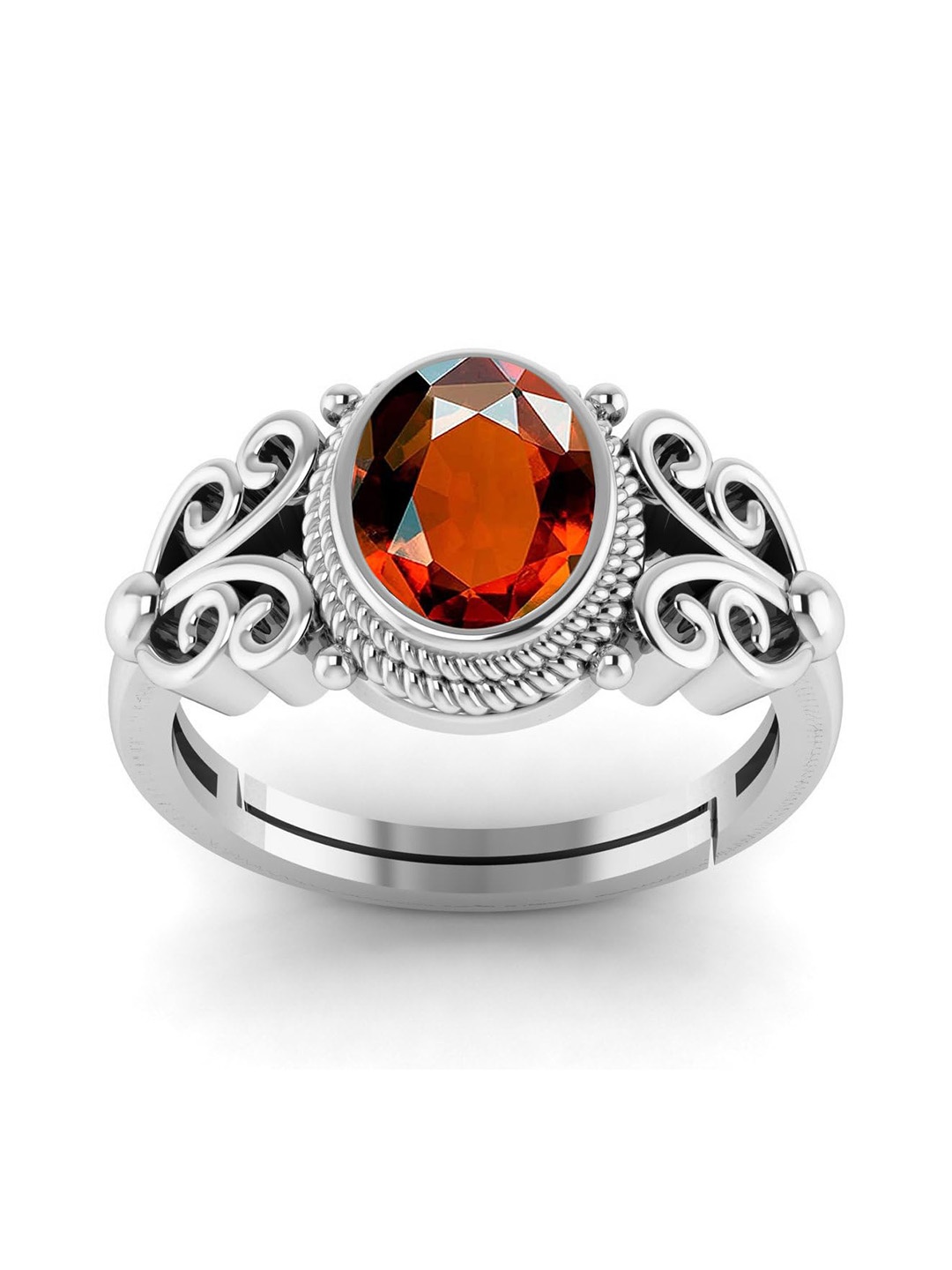 

LMDPRAJAPATIS Unisex Embellished Ring, Silver