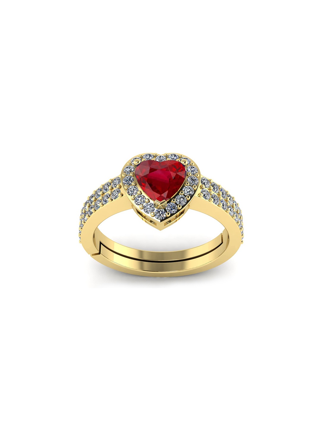 

LMDPRAJAPATIS Unisex Embellished Ring, Red