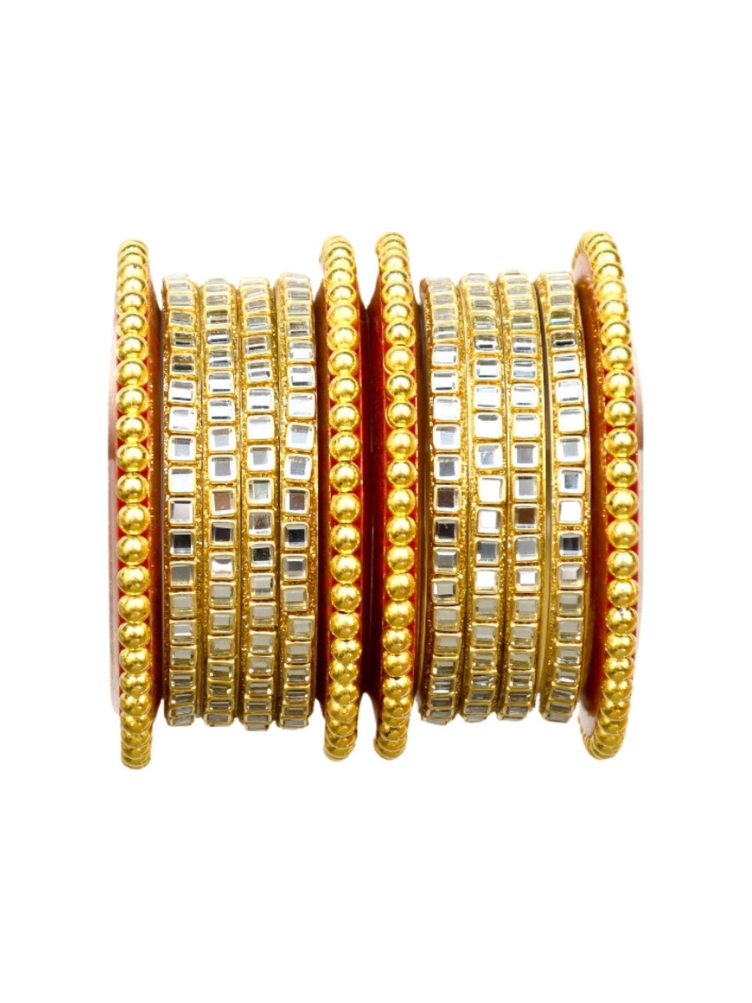 

Align Set Of 2 Gold-Plated American Diamond Stone Studded Bangles