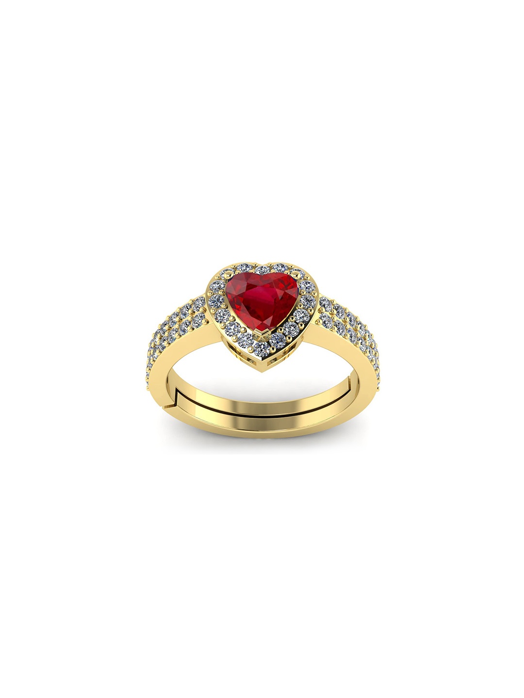 

LMDPRAJAPATIS Unisex Embellished Ring, Red