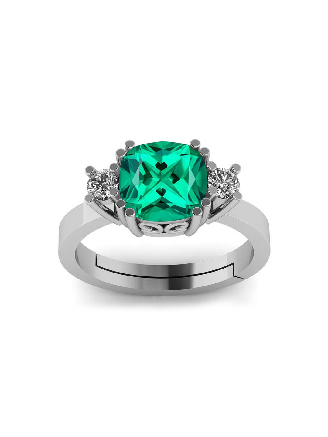 

LMDPRAJAPATIS Unisex Embellished Ring, Green