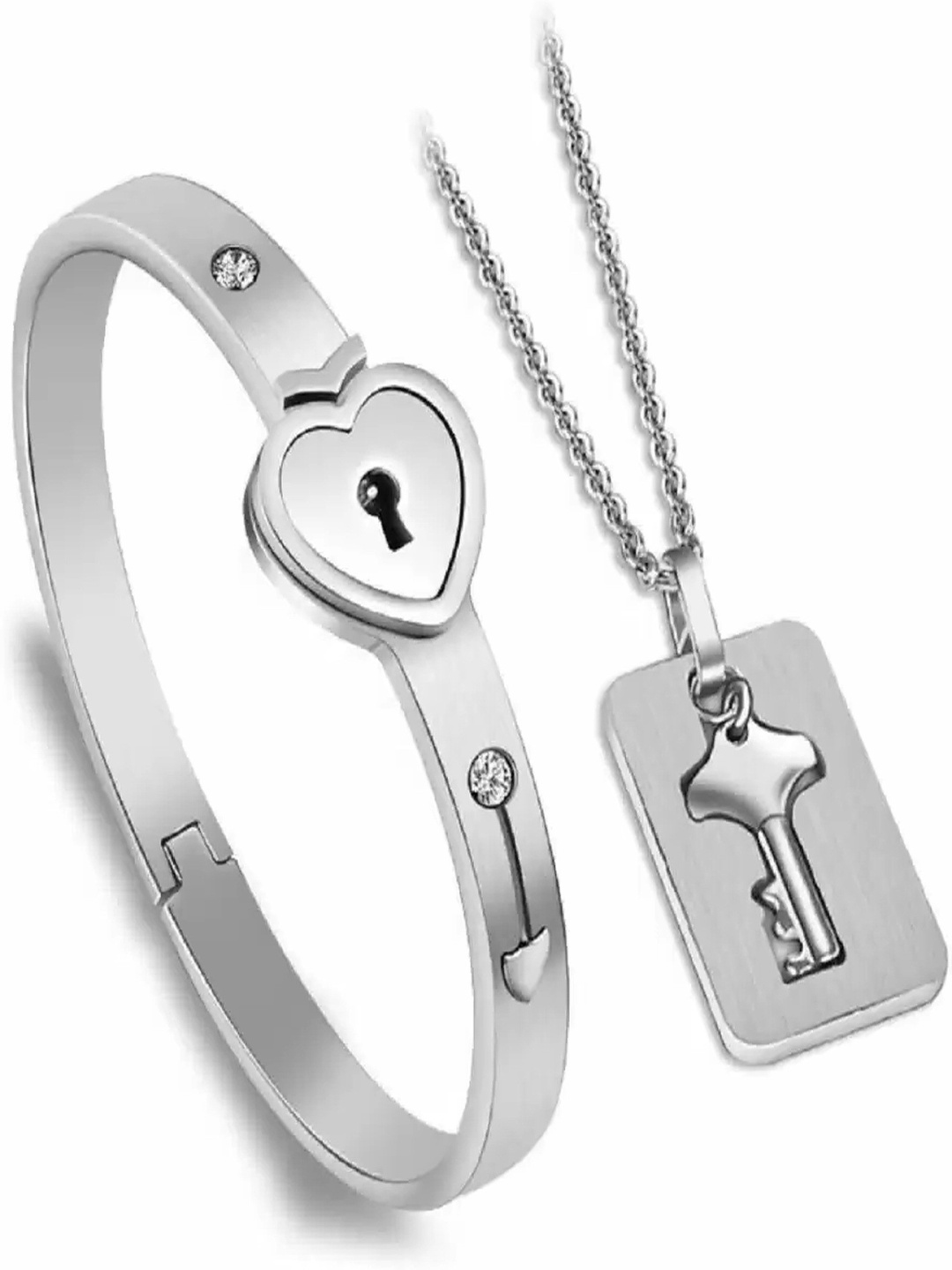 

Lila Silver-Plated Lock & Key Jewellery Set