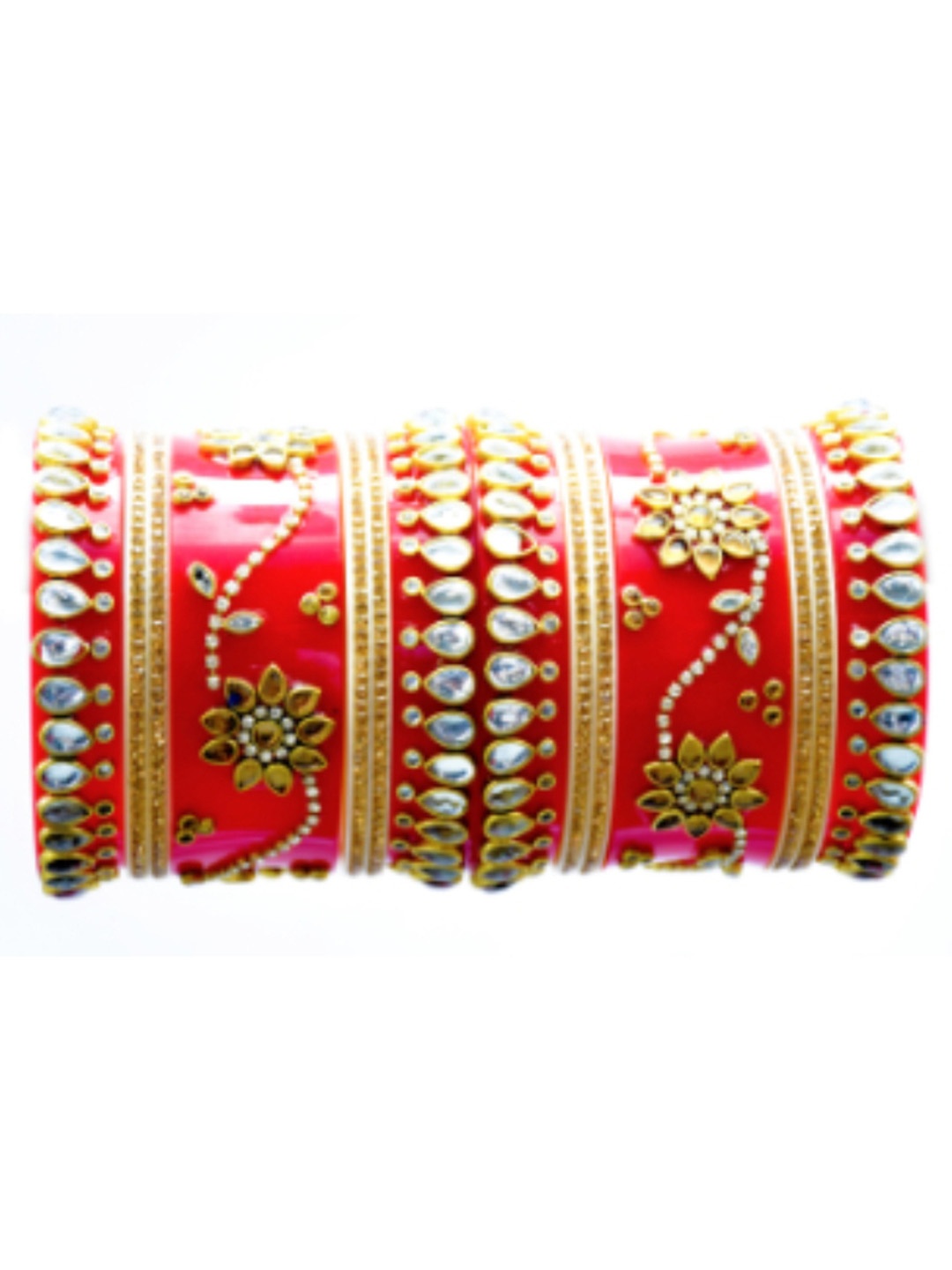 

Align Set Of 2 Gold-Plated AD-Studded Chuda Bangles