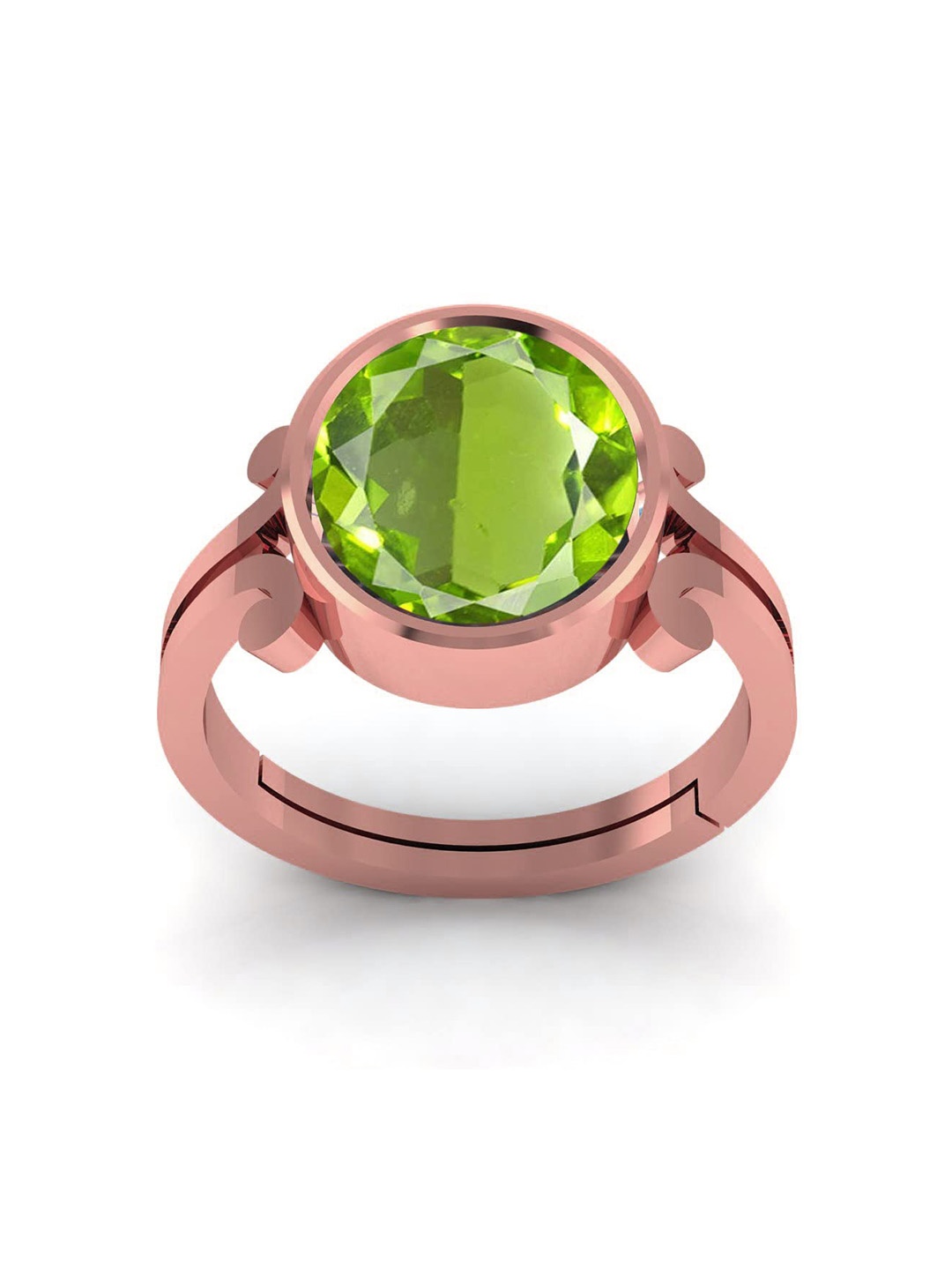 

LMDPRAJAPATIS Unisex 9.25 Ratti 8.50 Carat Natural Peridot Stone Gemstone Rose Gold Ring For Women, Green