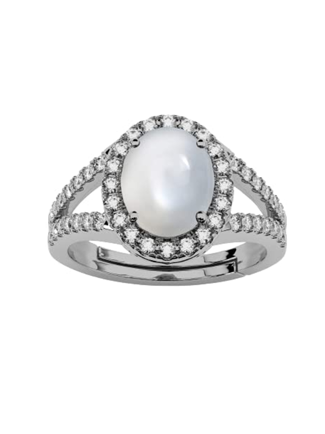 

LMDPRAJAPATIS Unisex Embellished Ring, White