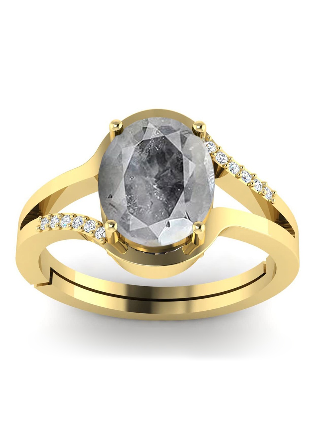 

LMDPRAJAPATIS Unisex Embellished Ring, White
