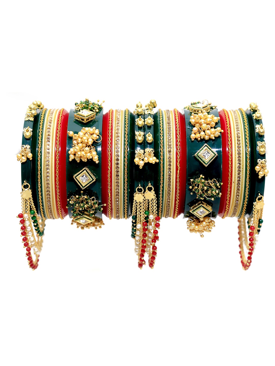 

Align Set Of 2 Gold-Plated Pearl Beaded Chuda Bangles