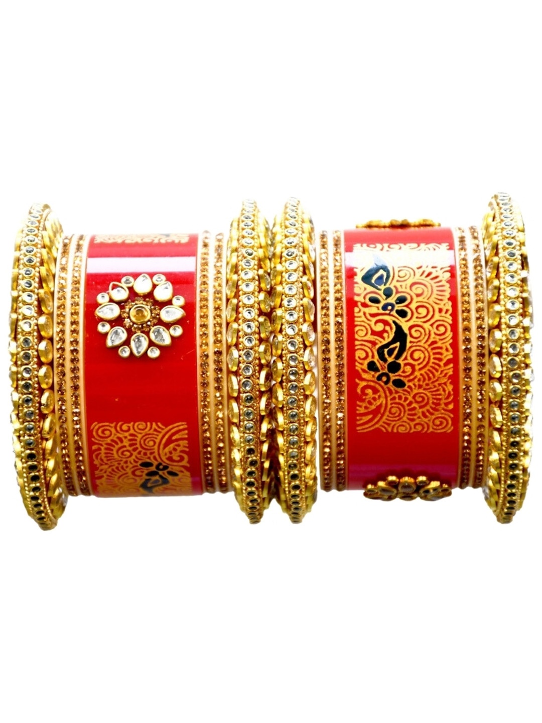 

Align Set Of 2 Gold-Plated AD Stone-Studded Chudas Bangles