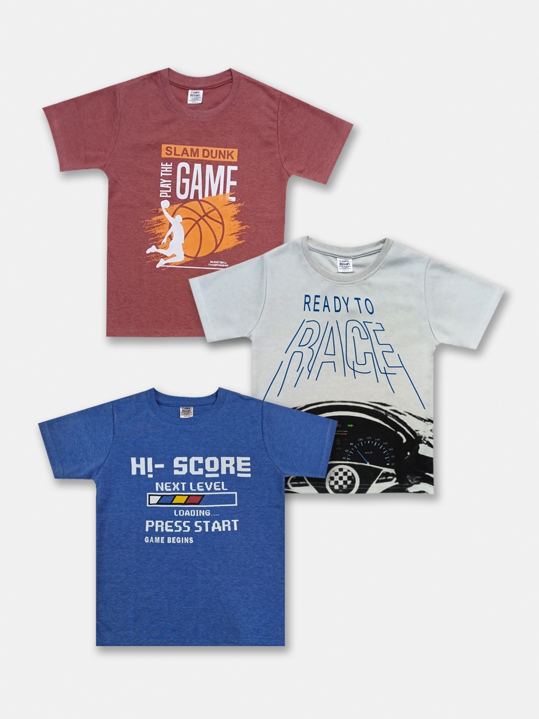 

Here&Now X Game Begins Boys Set of 3 Printed T-shirts, Assorted