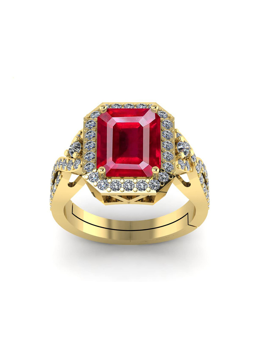 

LMDPRAJAPATIS Unisex Embellished Ring, Red