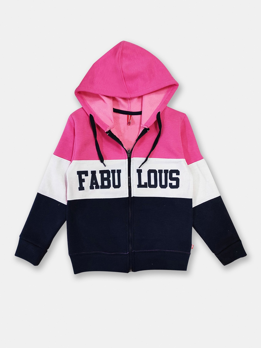 

Here&Now X Game Begins Girls Colourblocked Hooded Sweatshirt, Pink