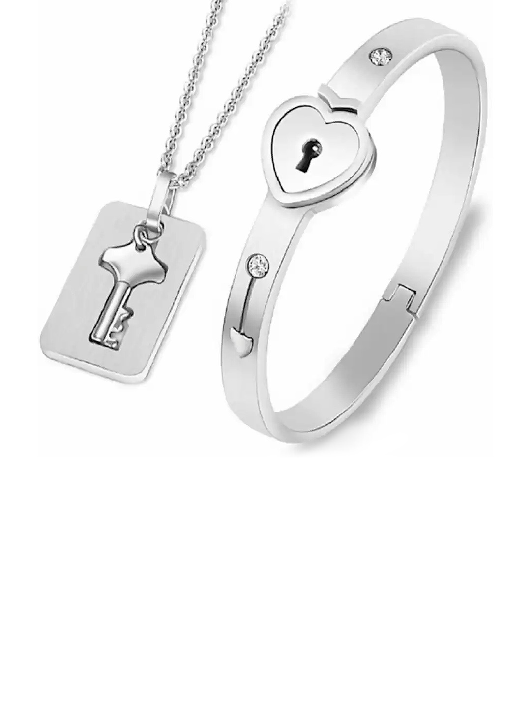 

Lila Silver-Plated Lock & Key Jewellery Set