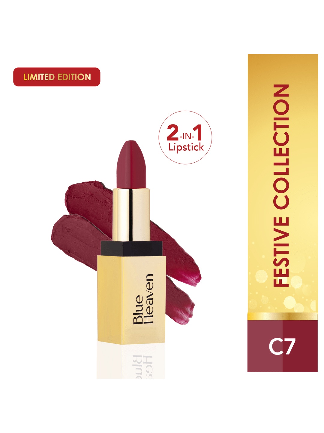 

Blue Heaven 2 In 1 Soft Matte Dual Shade Festive Lipstick 4g - C7, Brown