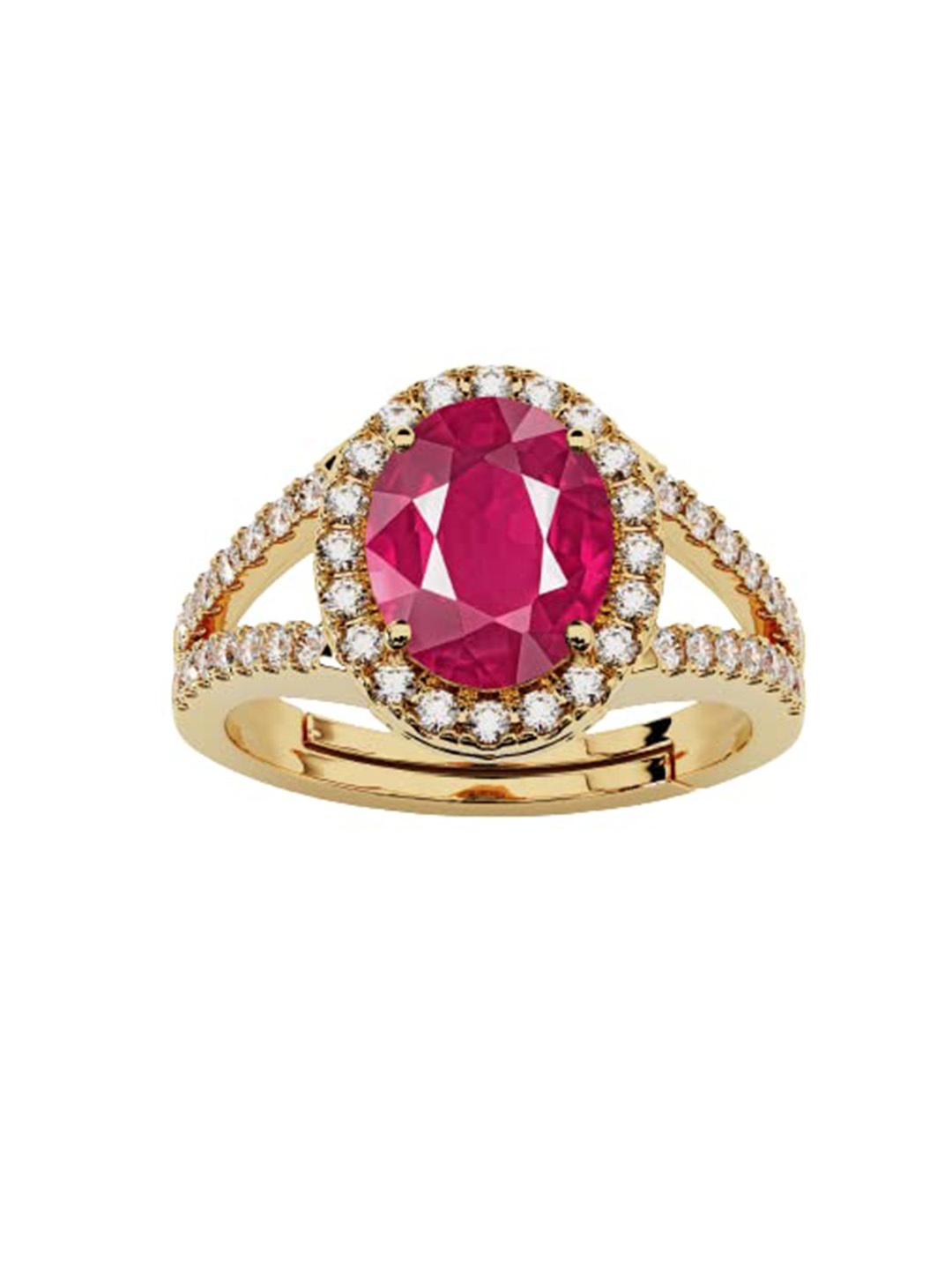 

LMDPRAJAPATIS Unisex Embellished Ring, Red