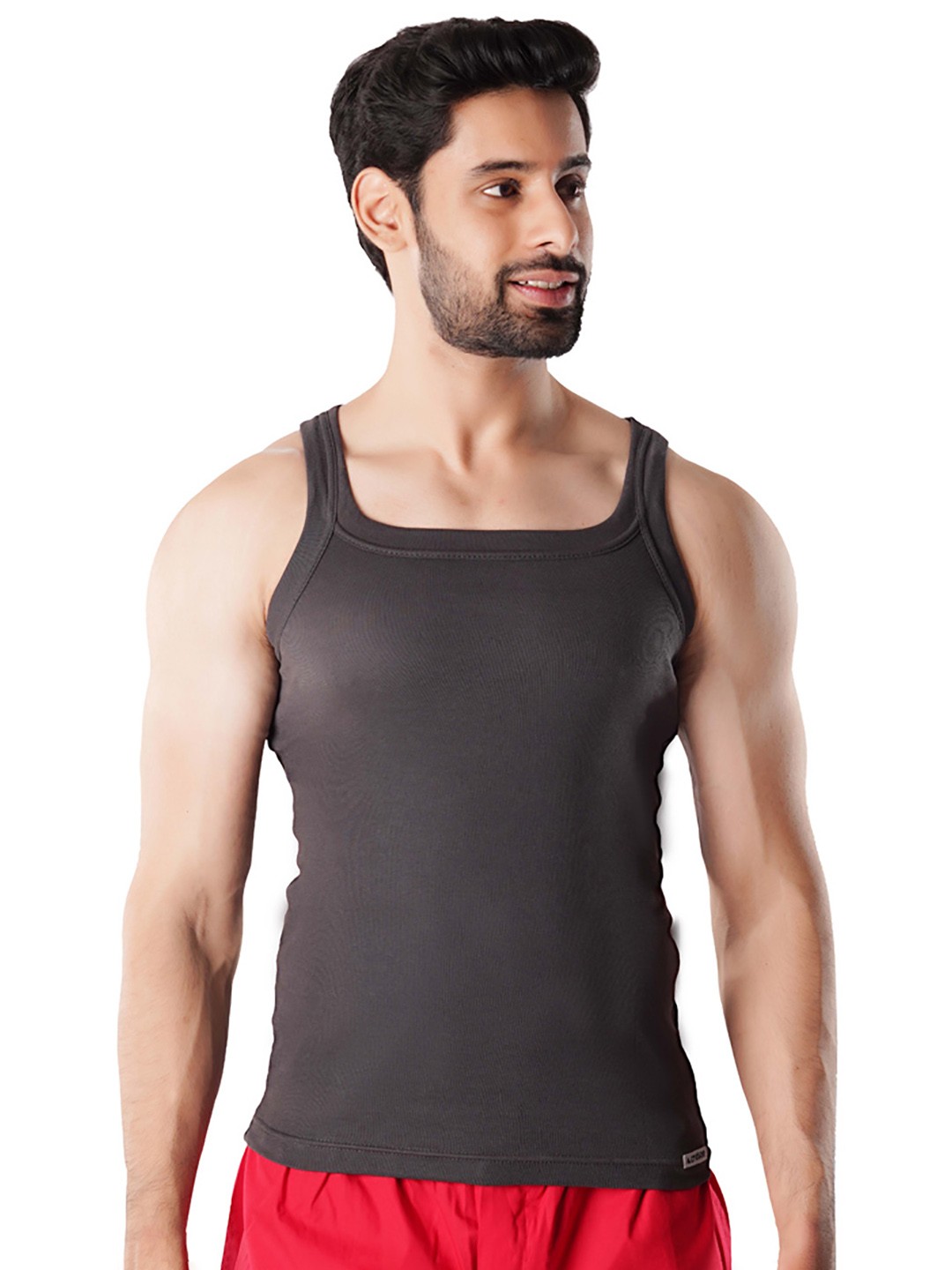 

Crusoe Men Combed Cotton Basic Vest CRU-2011-195, Charcoal