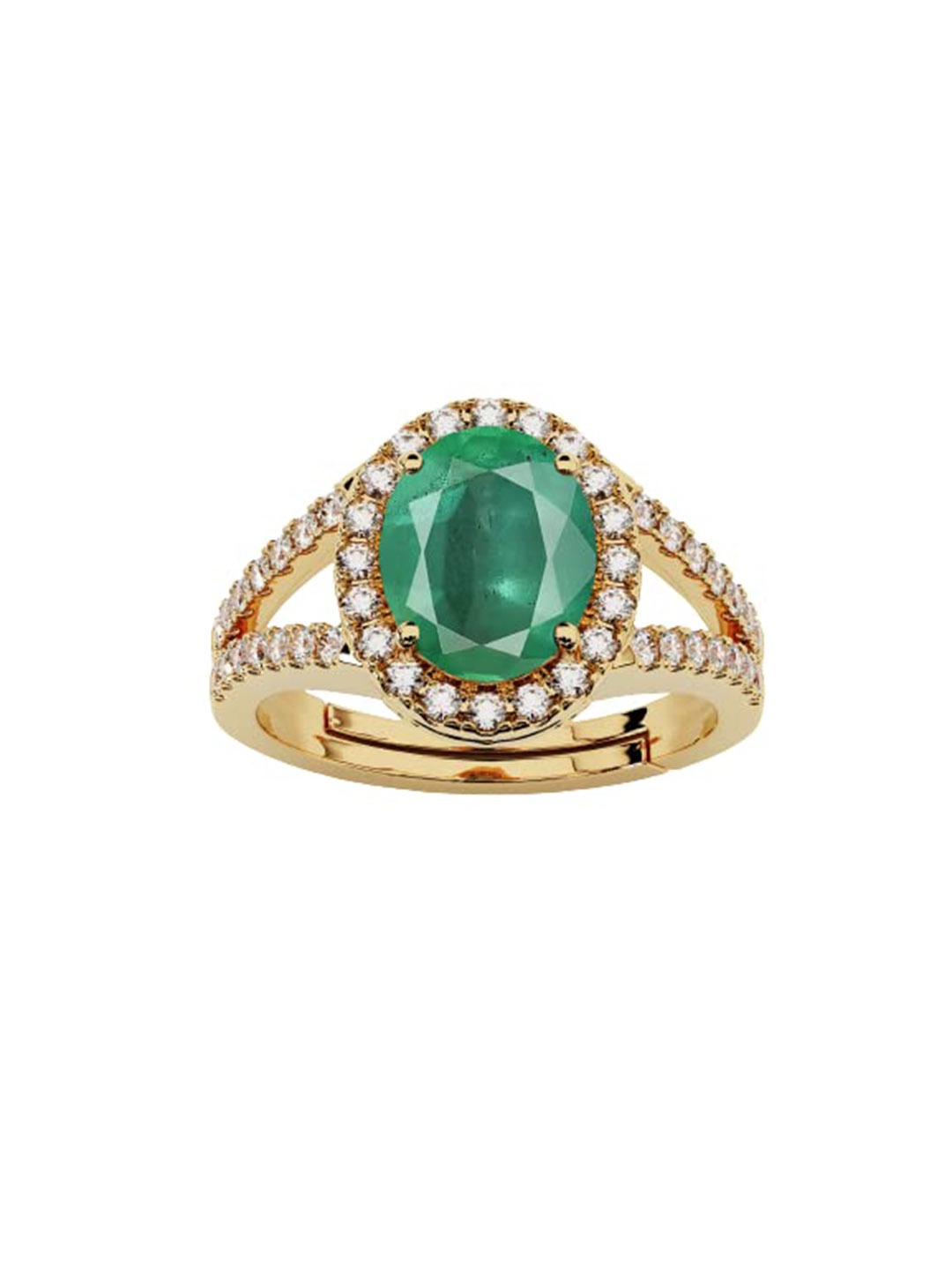 

LMDPRAJAPATIS Unisex Embellished Ring, Green