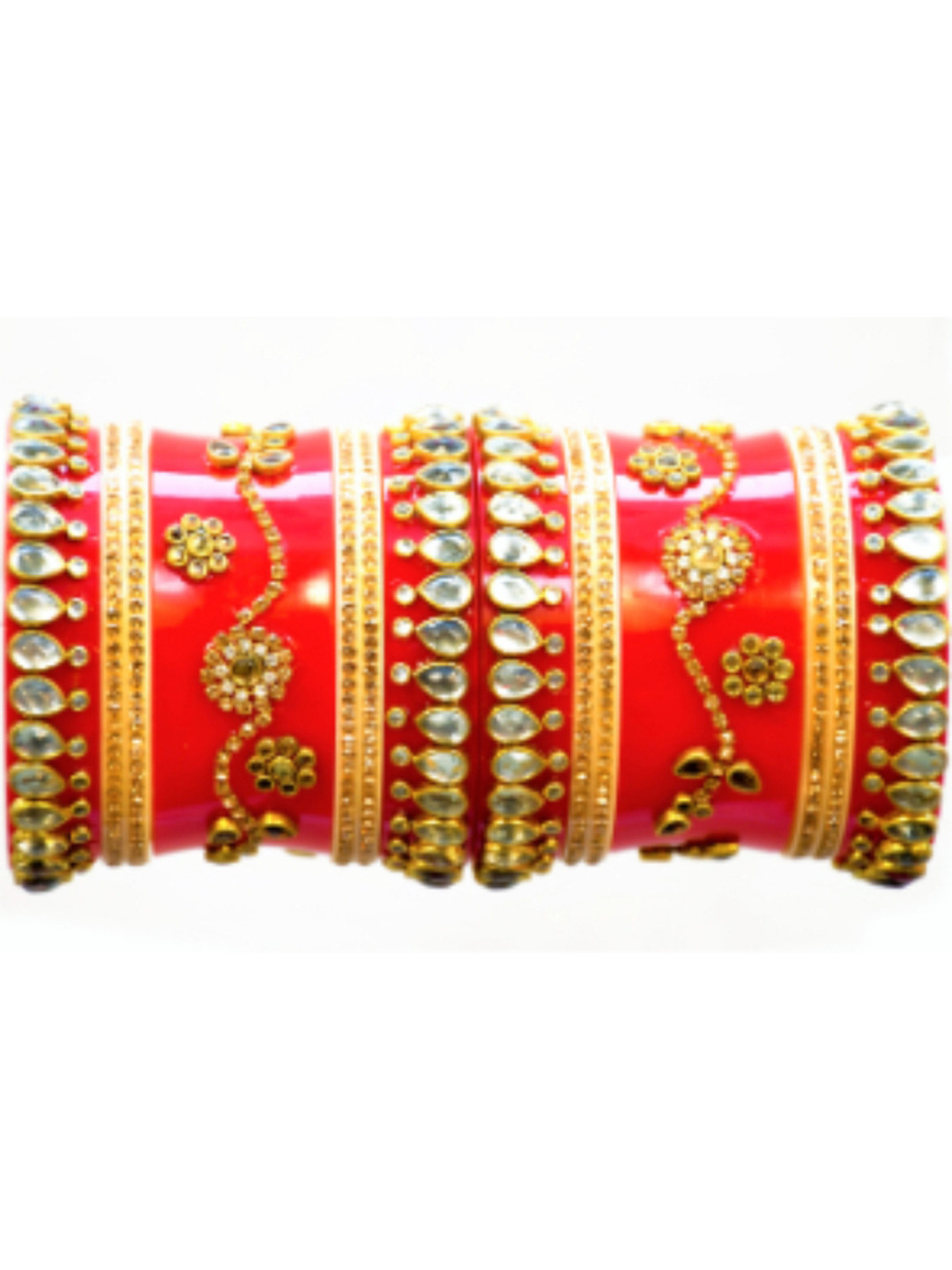 

Align Set Of 2 Gold-Plated AD Stone-Studded Chudas Bangles