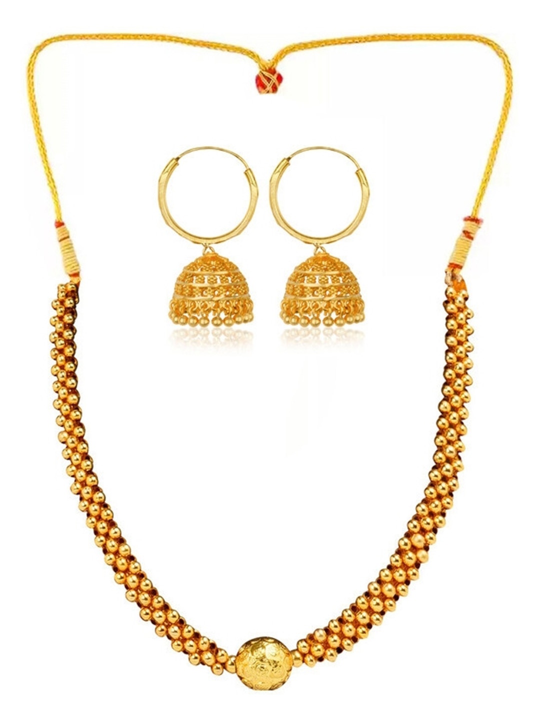 

Lila Gold-Plated Beaded Jewellery Set